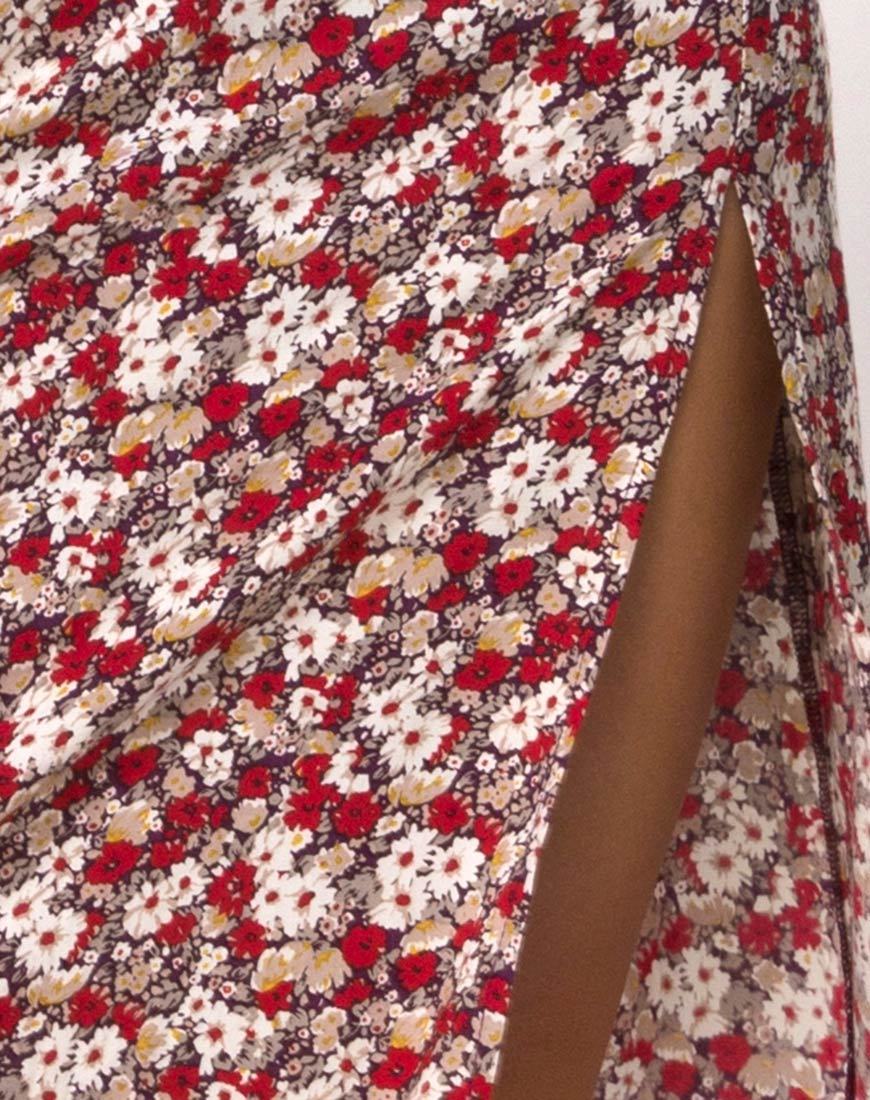 Imagen de Saika Falda Midi en Encanto Floral Rojo