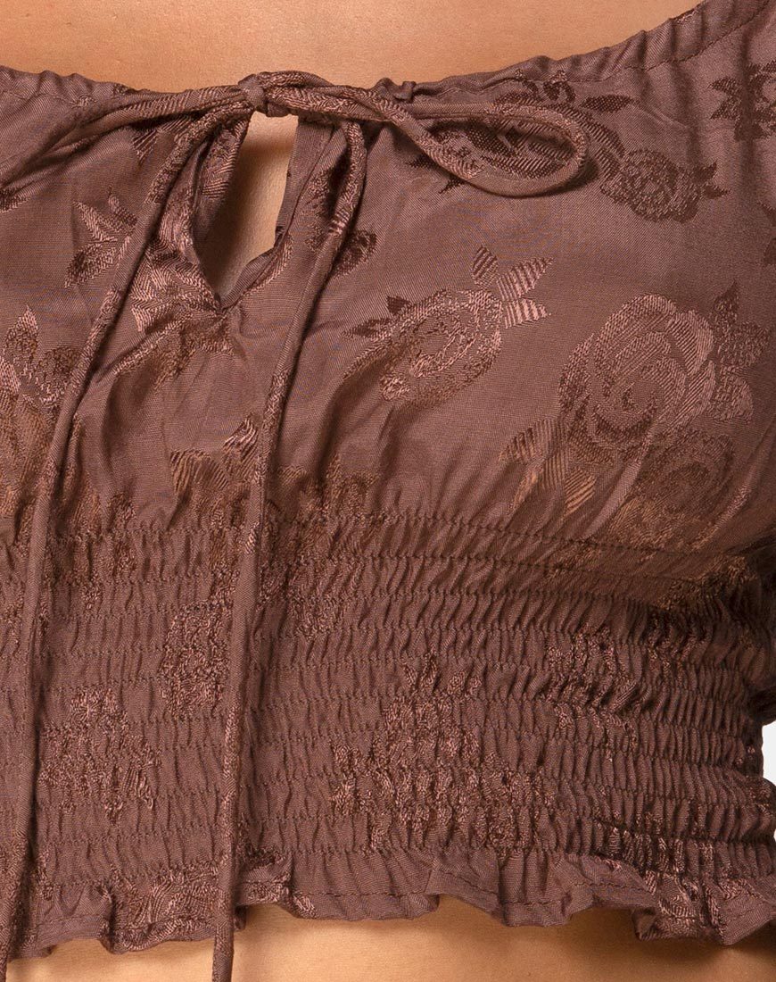 Imagen de Lancer Crop Top en Satén Rosa Chocolate