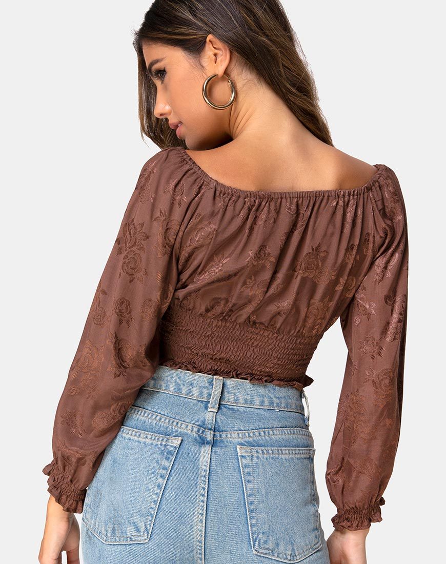 Imagen de Lancer Crop Top en Satén Rosa Chocolate
