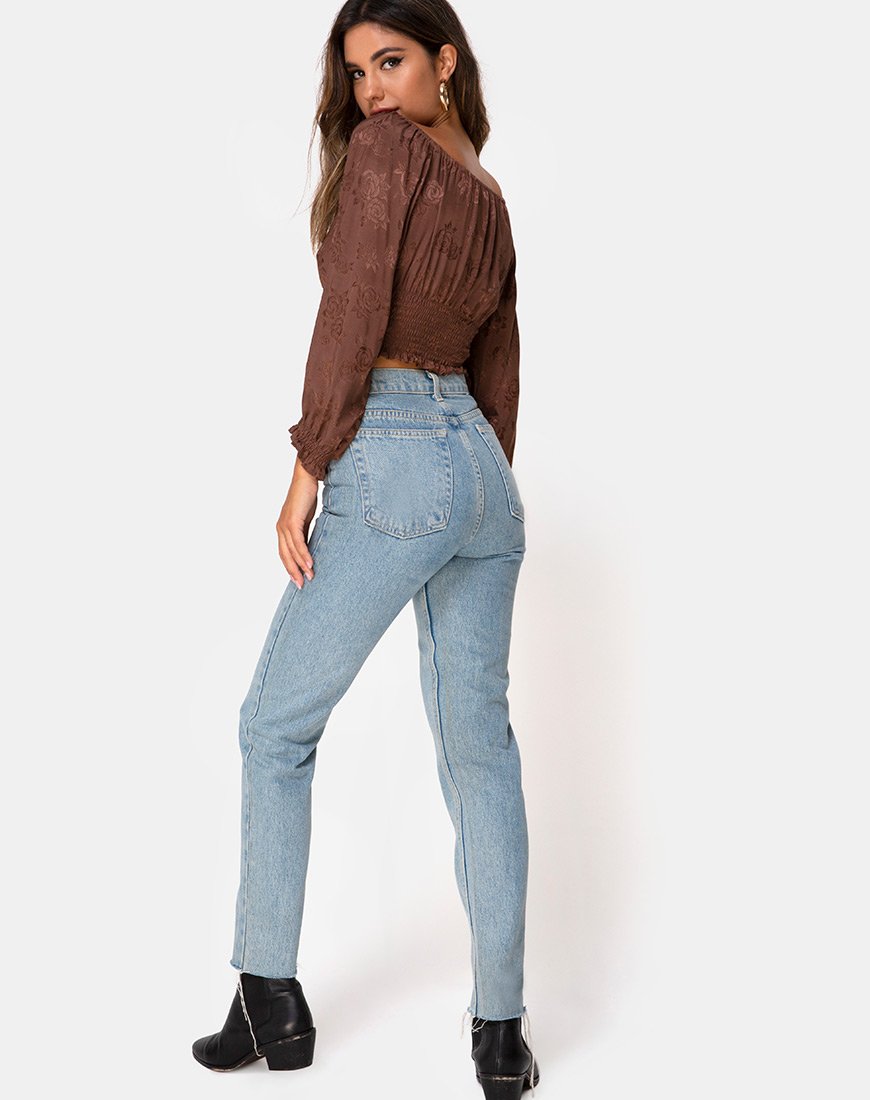 Imagen de Lancer Crop Top en Satén Rosa Chocolate