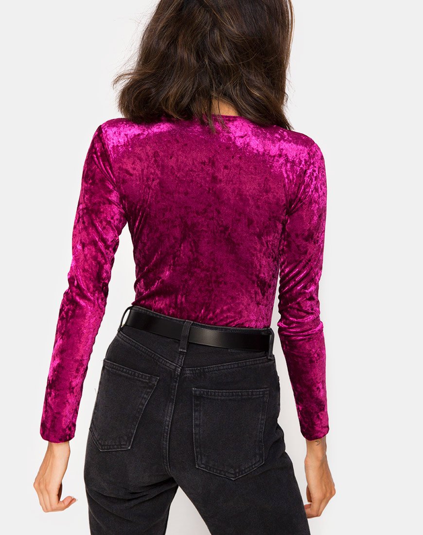 Imagen de Lao Plunge Bodice en burdeos Crush