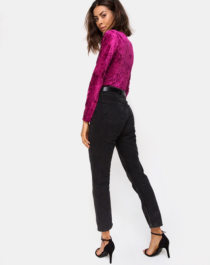 Imagen de Lao Plunge Bodice en burdeos Crush