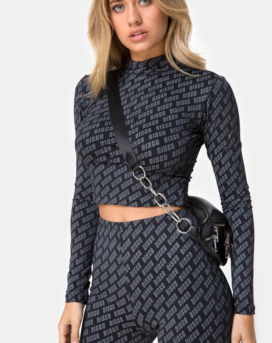 Lara Crop Top en diagonal Disco Plata