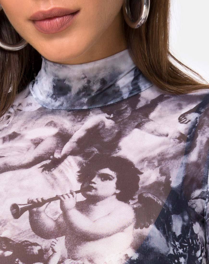 Imagen de Lara Crop Top en malla Querubín