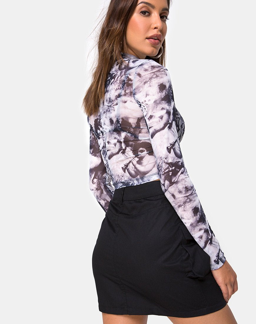 Imagen de Lara Crop Top en malla Querubín