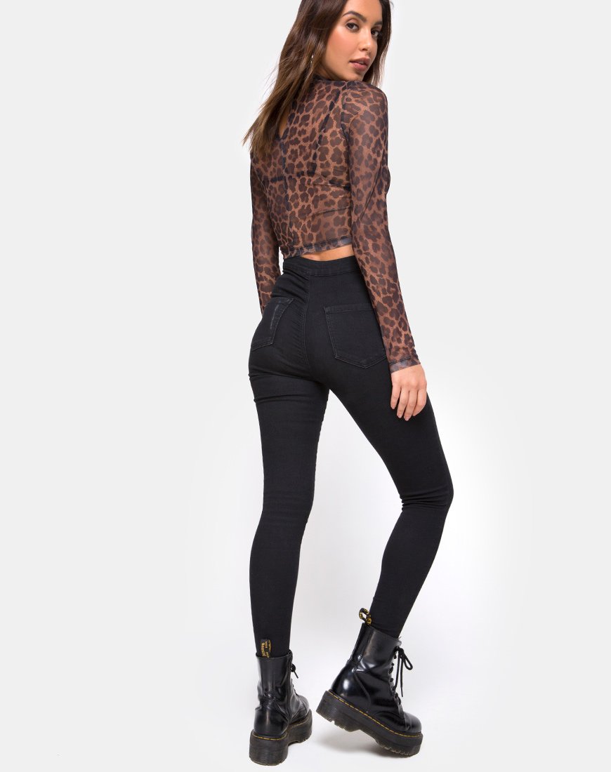 Imagen de Lara Crop Top en malla leopardo