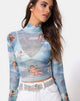Imagen de Lara Crop Top en malla Angel Sky Blue