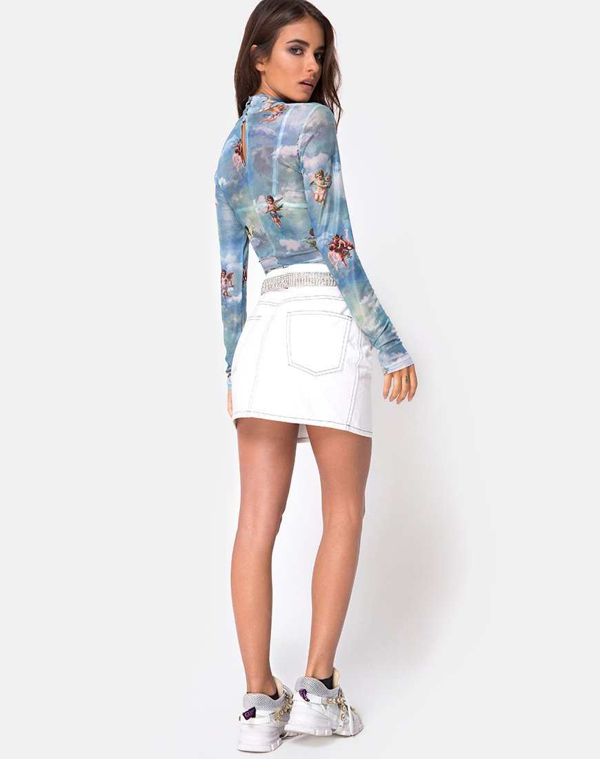 Imagen de Lara Crop Top en malla Angel Sky Blue