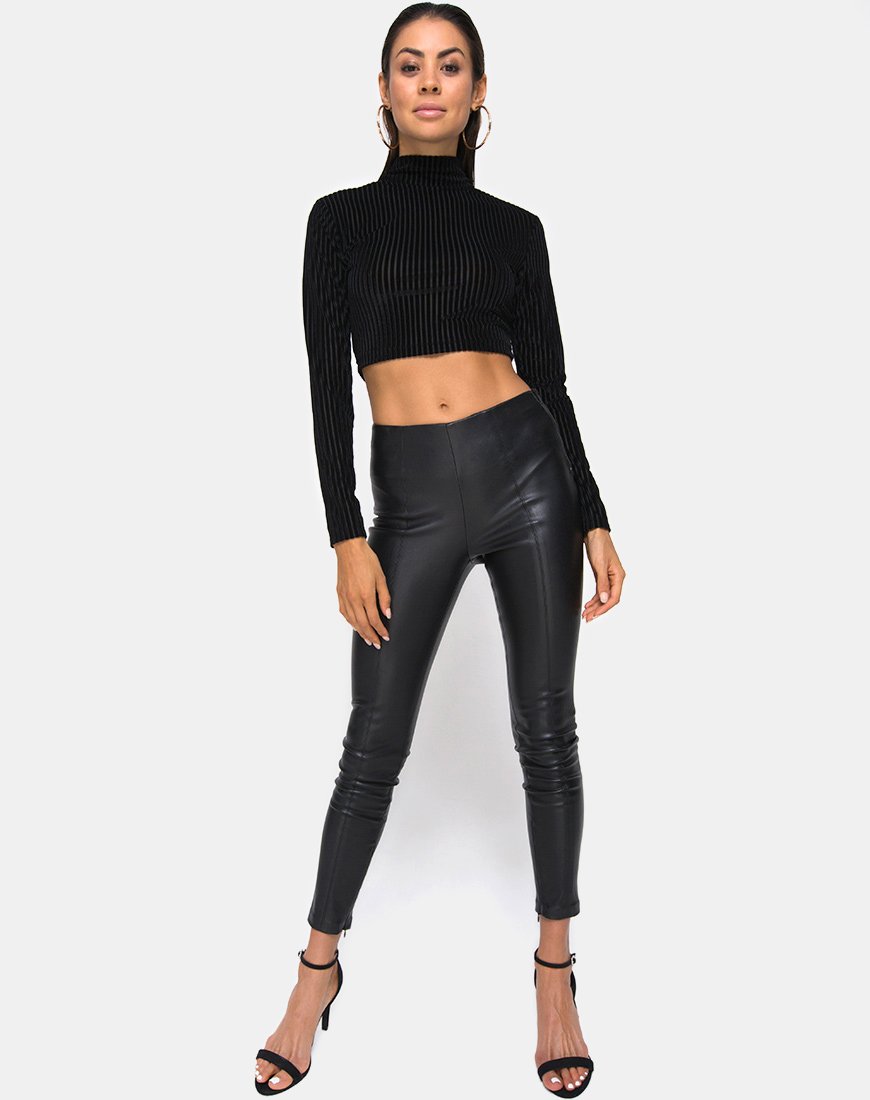Imagen de Lara Crop Top en negro Sheer Stripe