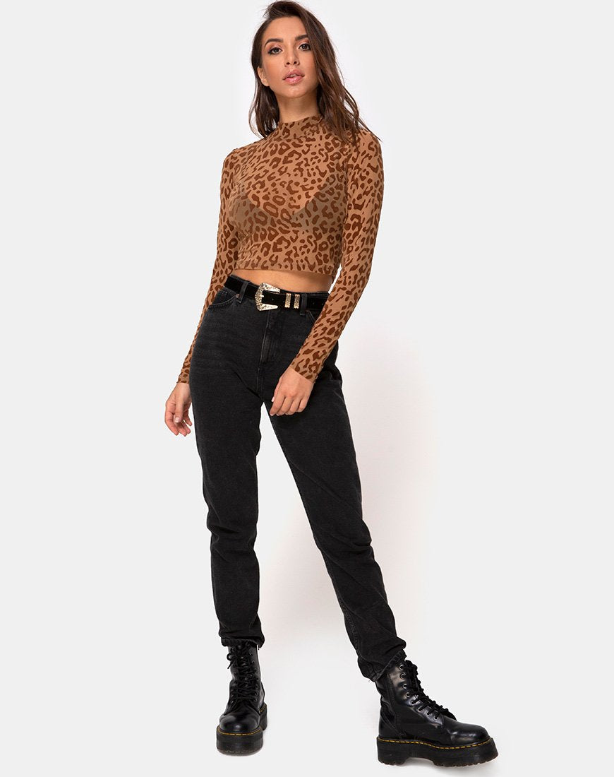 Imagen de Lara Crop Top en Animal Flock Tan Marrón