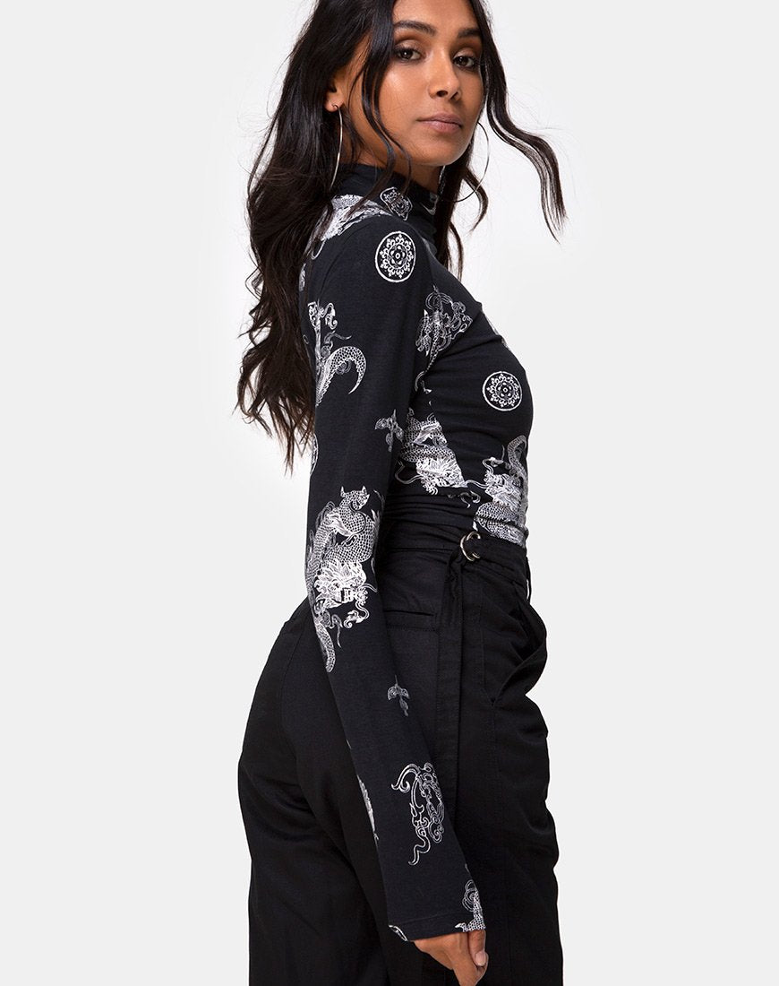 Imagen de Lara Crop Top en Negro Dragón