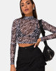 Imagen de Lara Crop Top en Red 90s Zebra Blanco y Negro