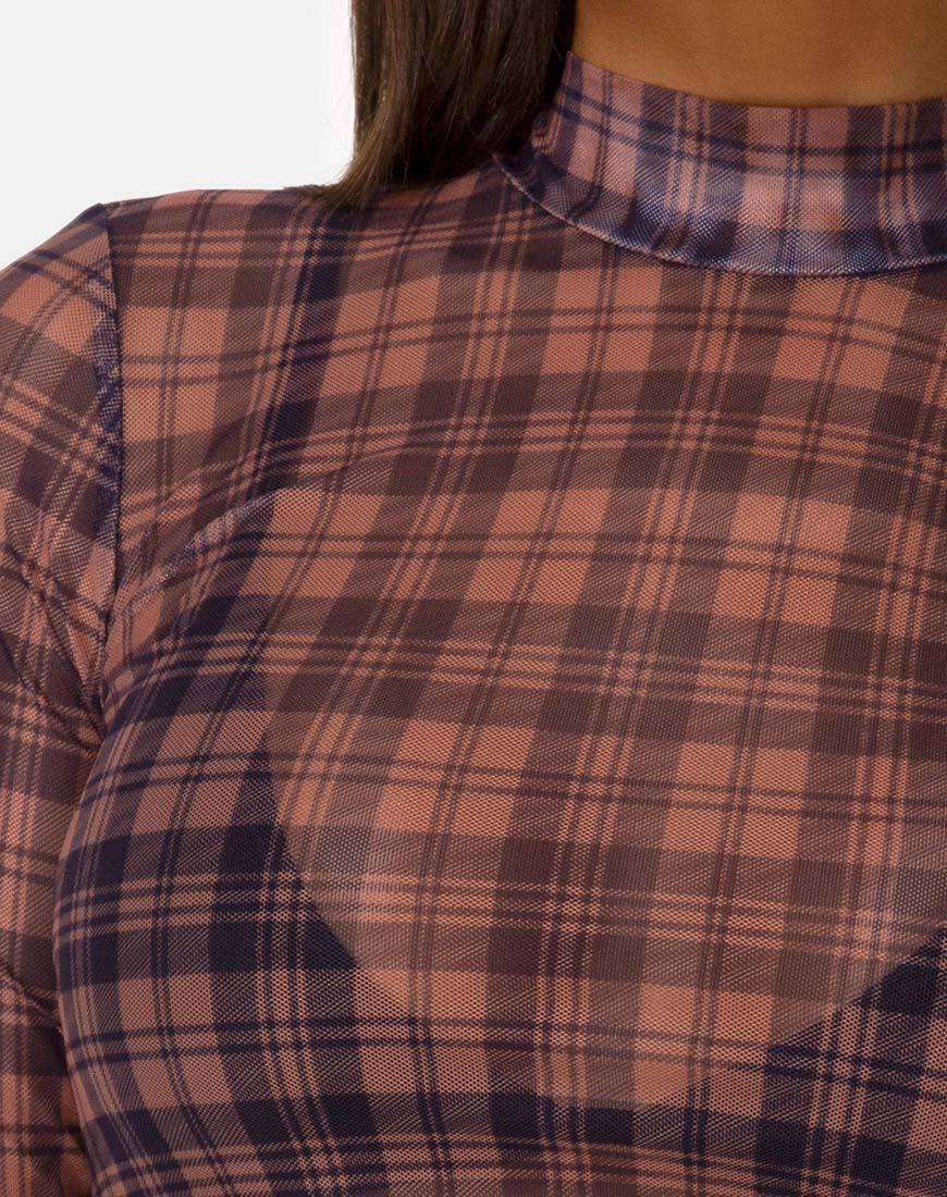 Imagen de Lara Crop Top en Red Checking Out Marrón