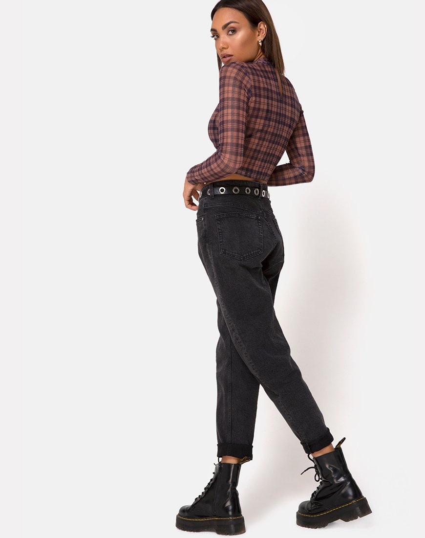Imagen de Lara Crop Top en Red Checking Out Marrón