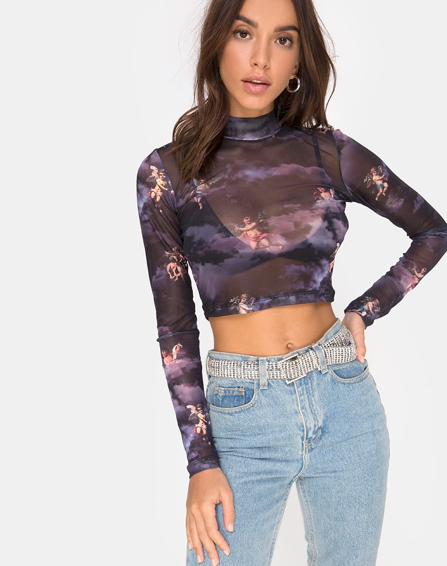 Imagen de Lara Crop Top en malla Dark Angel