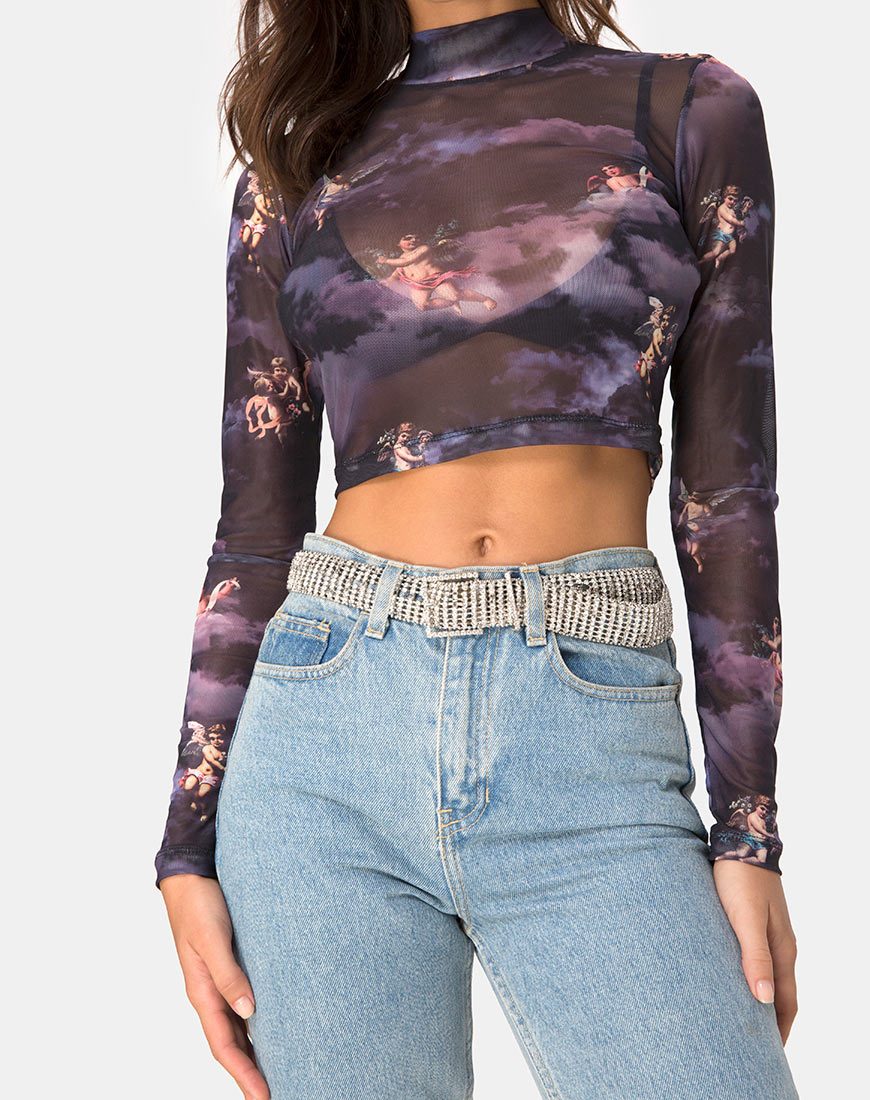 Imagen de Lara Crop Top en malla Dark Angel