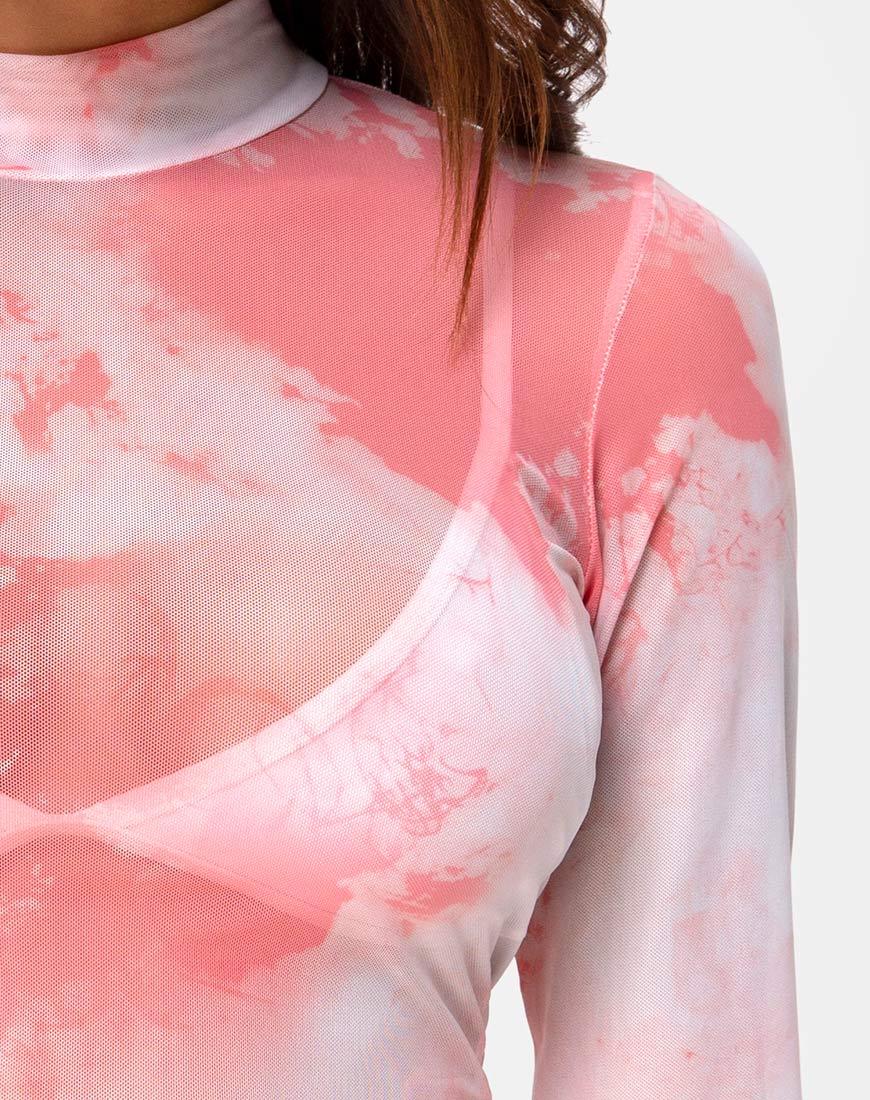 Imagen de Lara Crop Top de Red en Tinte Rosa