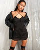Imagen de Laras Bodycon Dress in Black Hand and Heart Flock