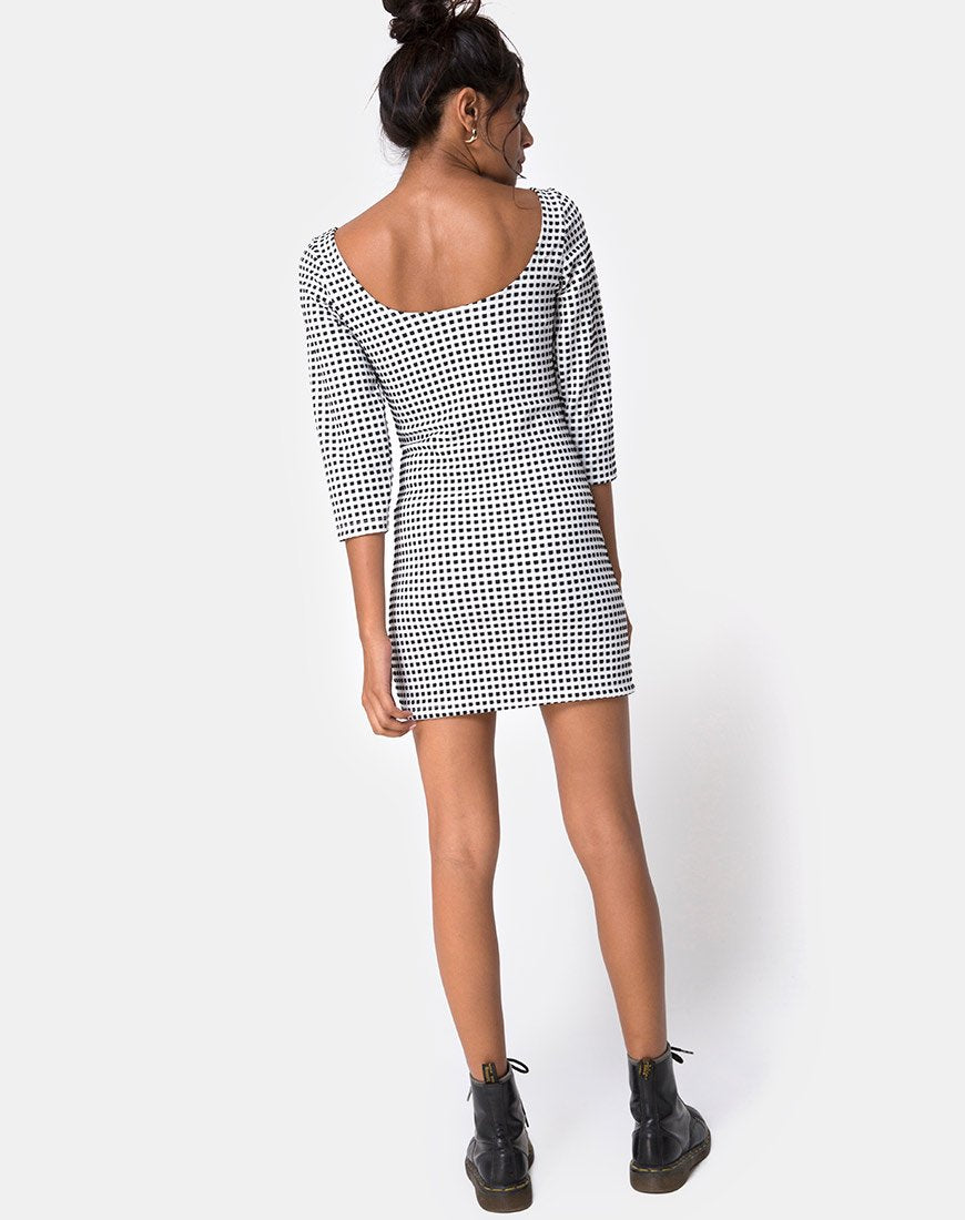 Imagen de Vestido Laras en Gingham Negro Marfil