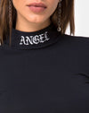Negro con bordado de ángel