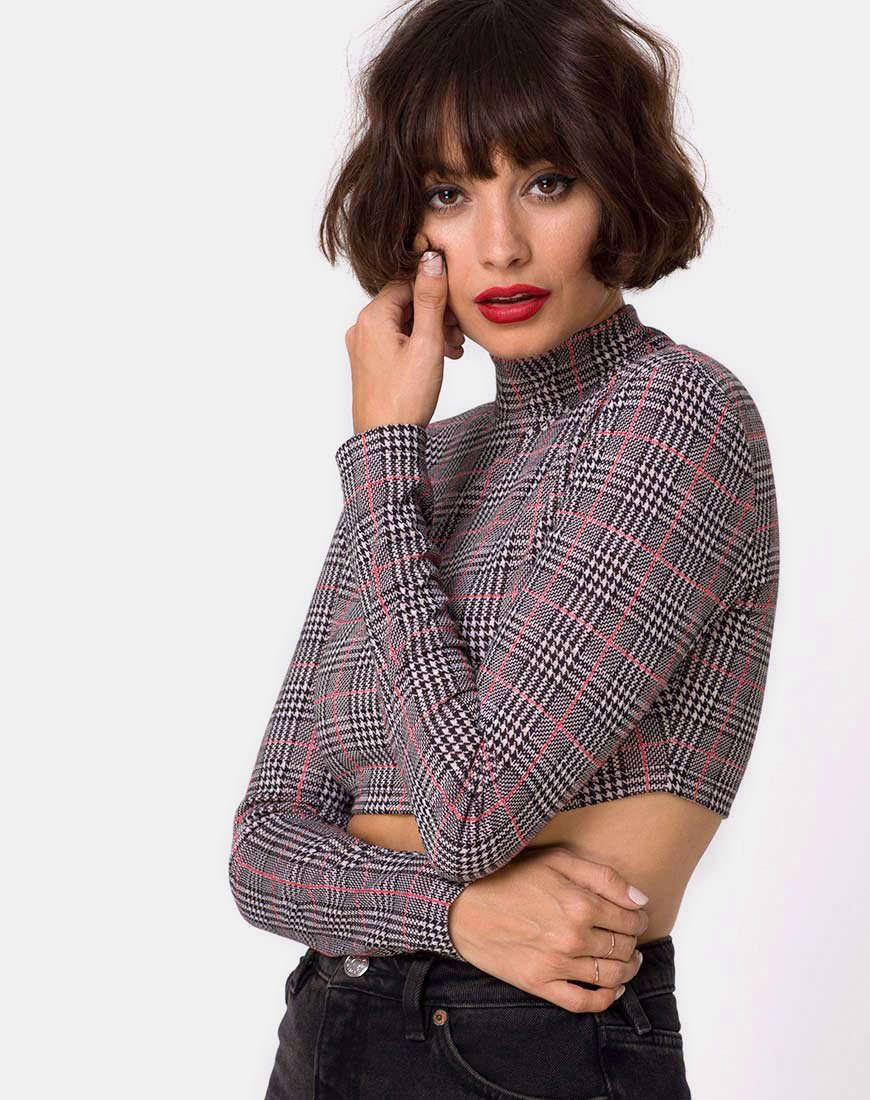 Laretta Crop Top en Charles Check Blush
