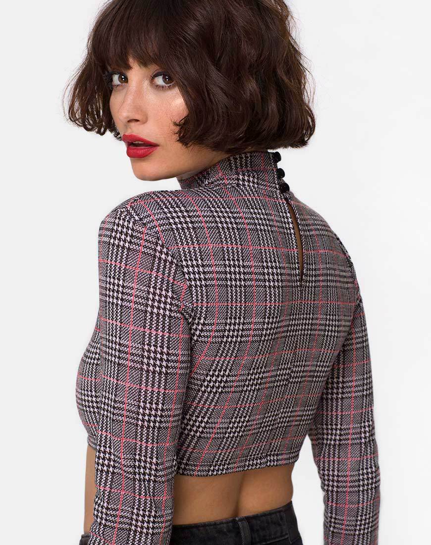 Laretta Crop Top en Charles Check Blush