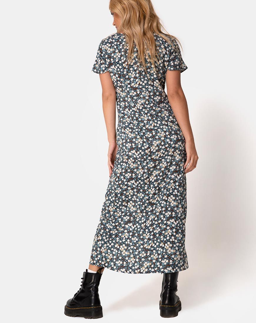 Imagen del vestido Larin Midi Dress in Floral Field Navy