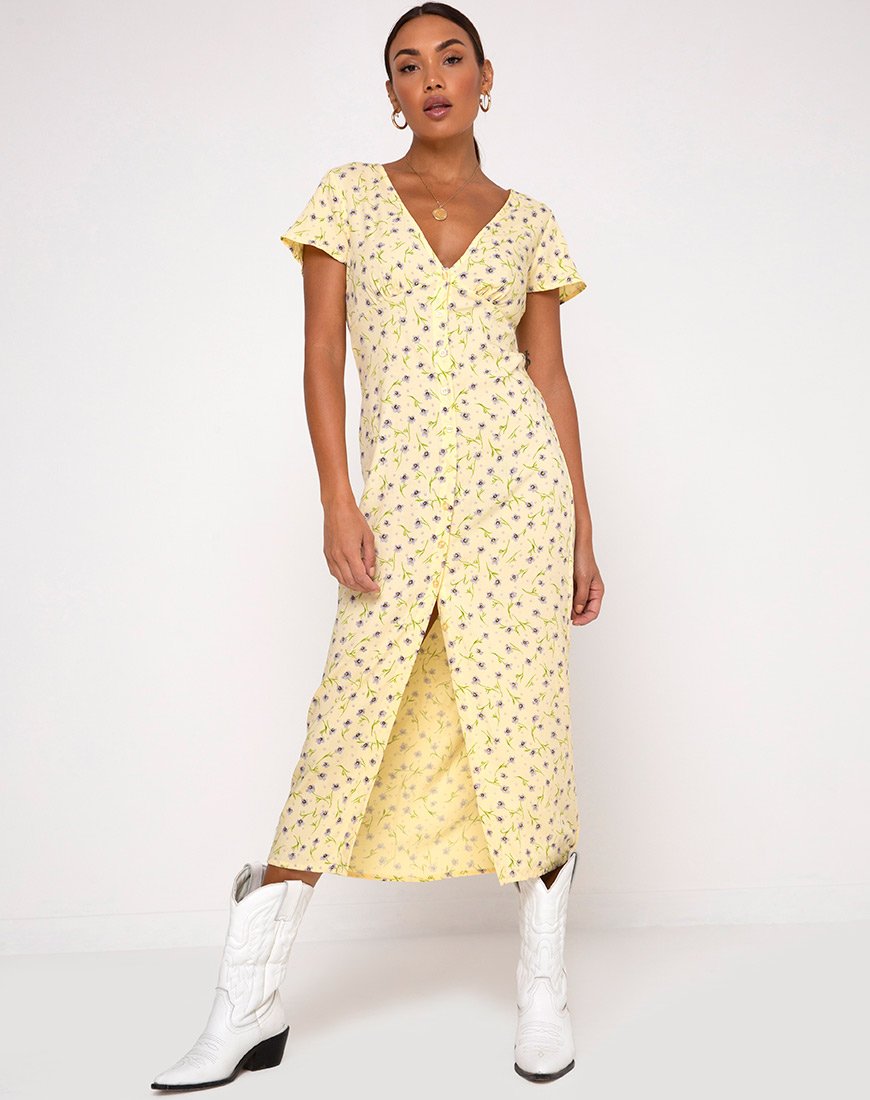 Imagen del vestido Larin Midi Dress in Wild Flower Lemon Drop