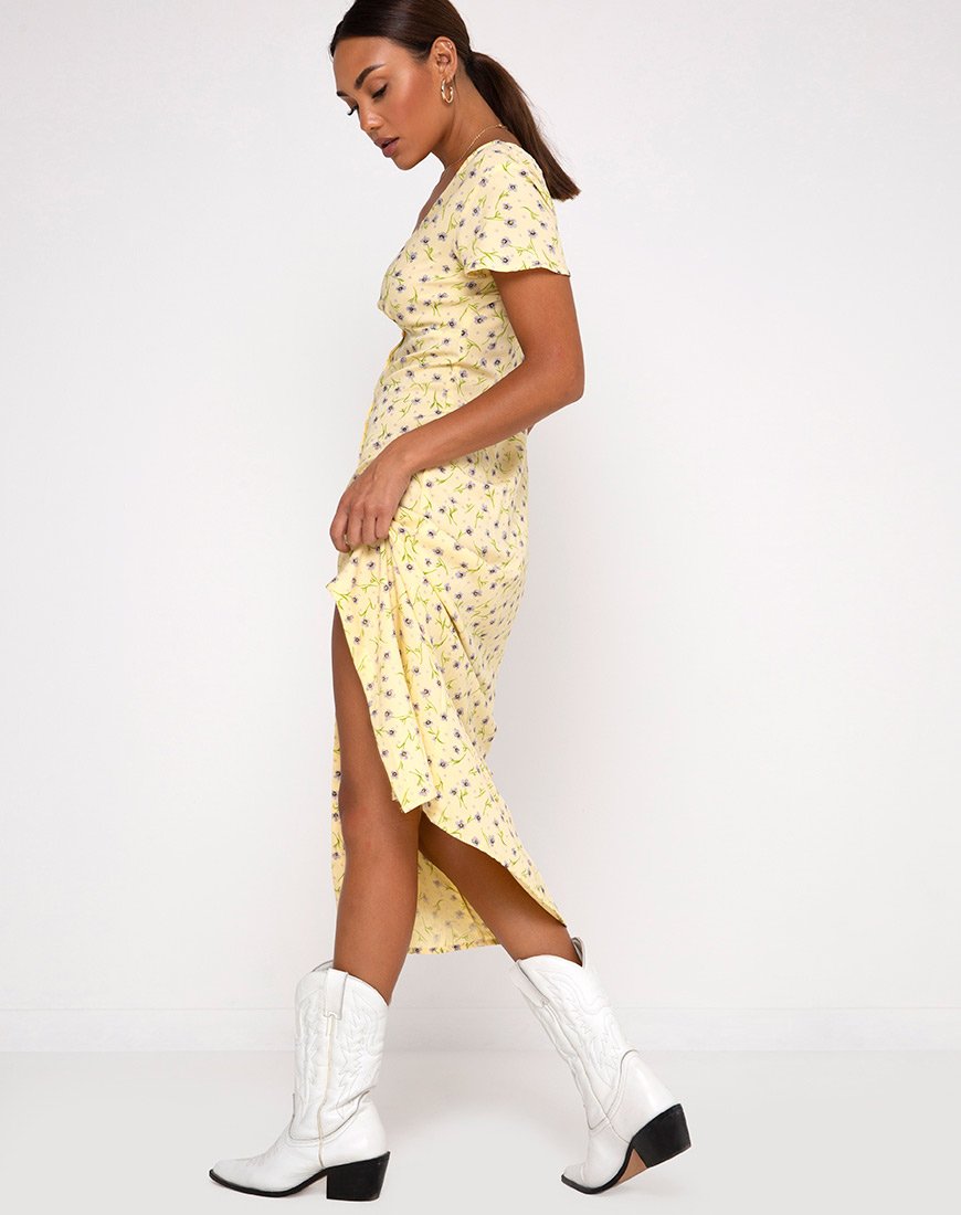 Imagen del vestido Larin Midi Dress in Wild Flower Lemon Drop