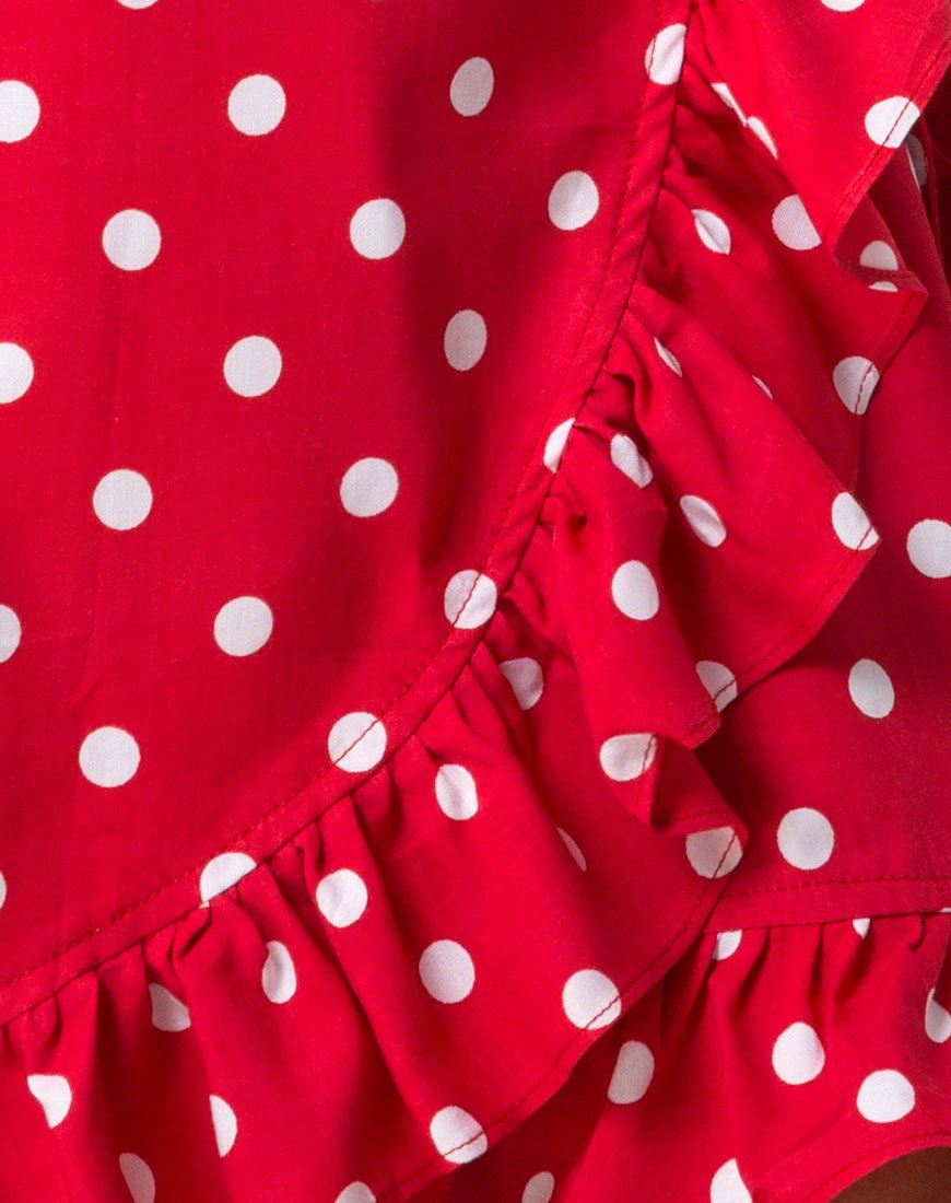 Imagen del Vestido Lasky en Polka Mediana Rojo y Blanco