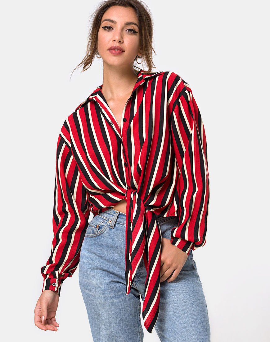 Camisa Lauv en Sunset Stripe Vertical