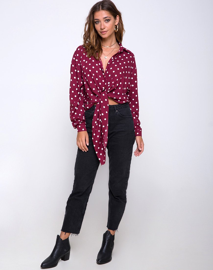 Imagen de la camisa Lauv en Polka Medium Wine