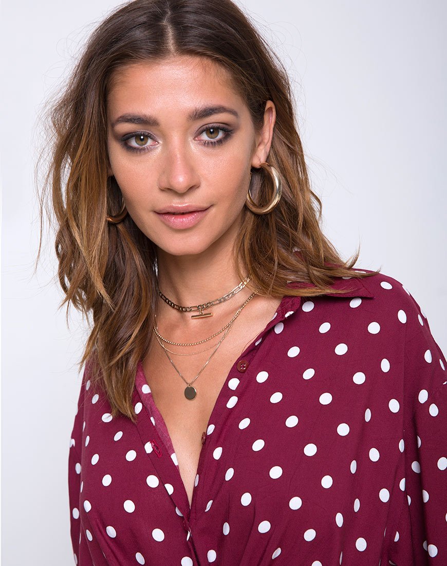 Camisa Lauv en Polka Vino Mediana