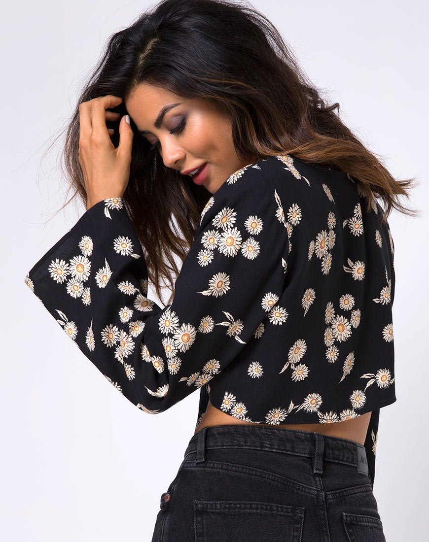 Imagen de Laya Wrap Top en Grunge Daisy Floral