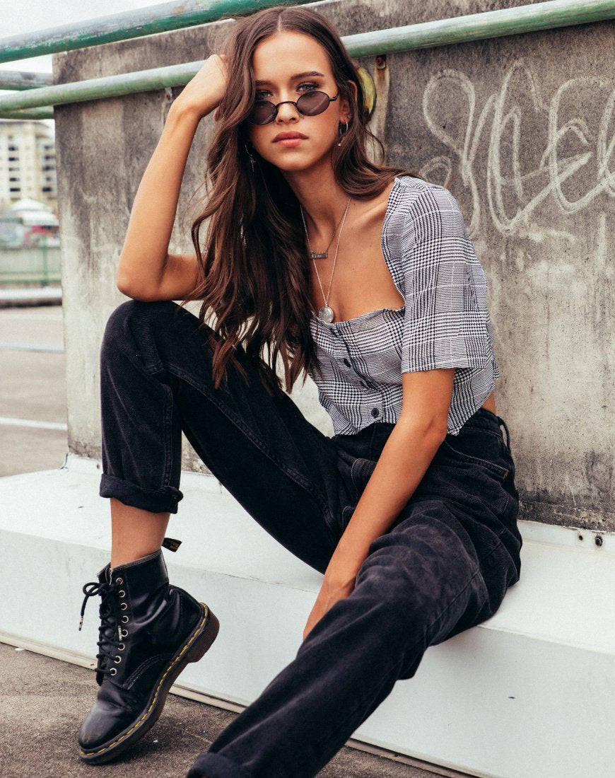Legia Crop Top de Charles Check Gris