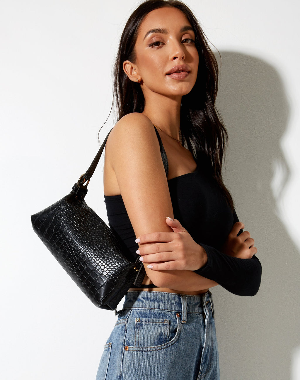 Bolso de hombro Leila en negro