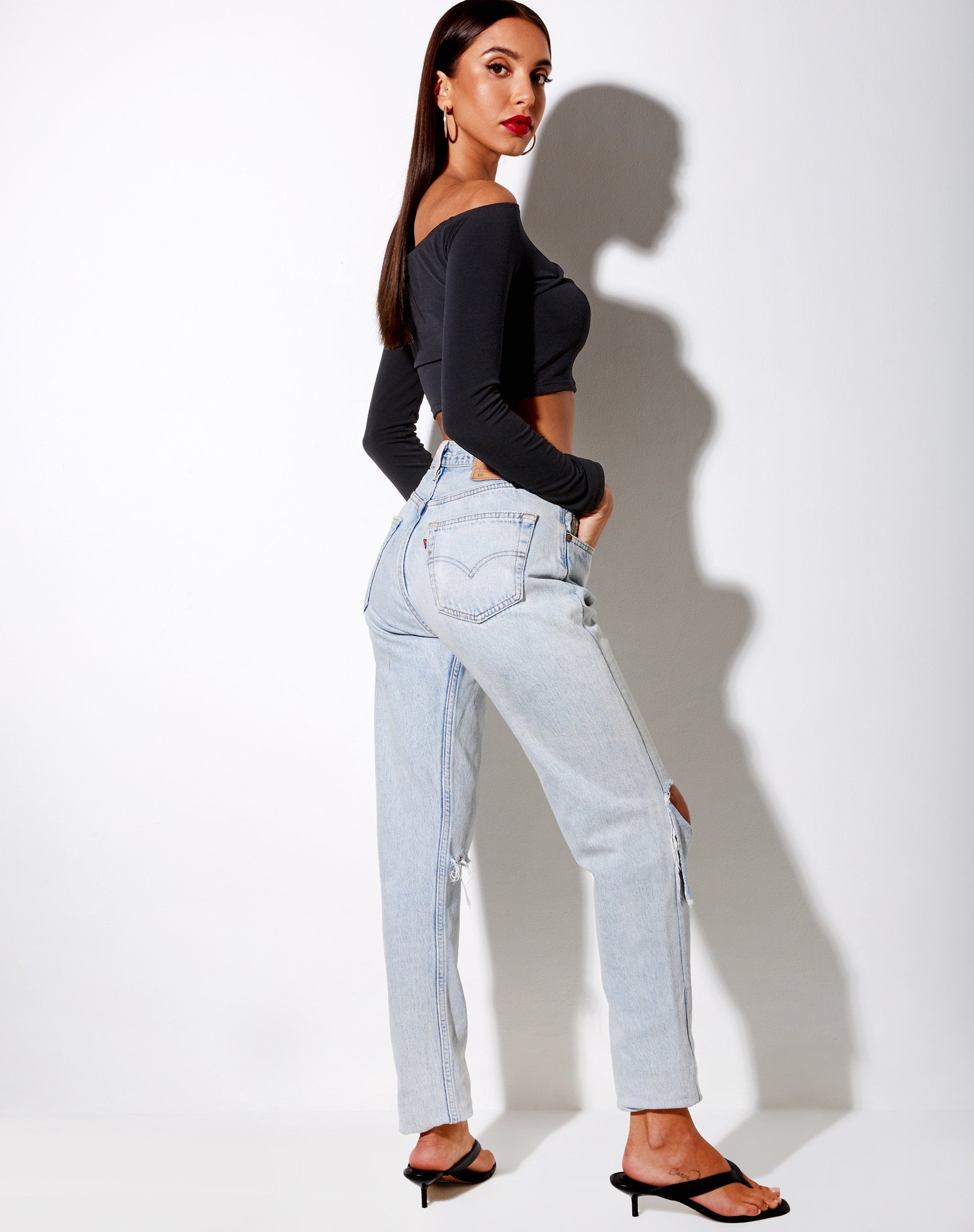 Imagen de Leja Crop Top en Polycrepe Negro