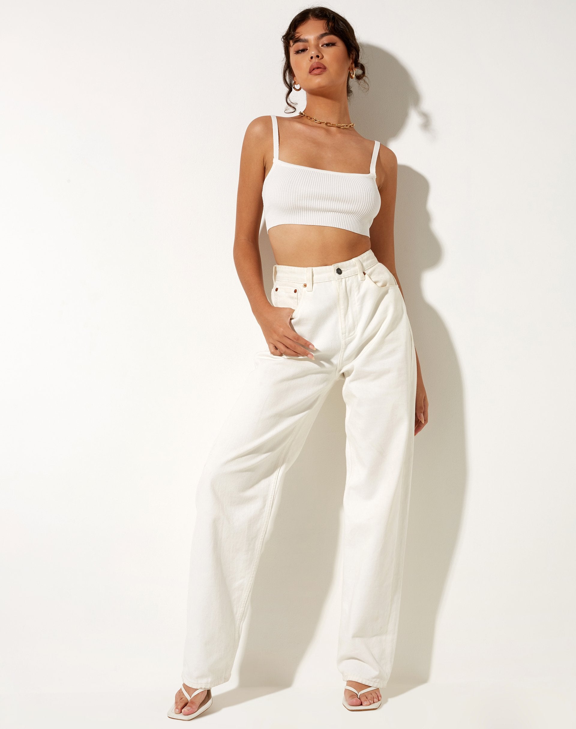 Imagen de Lemia Bralette Top en Rib Star Blanco