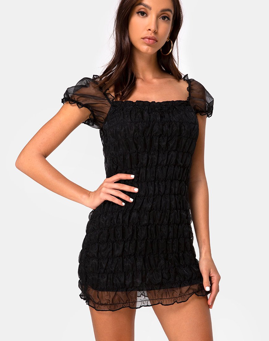 Imagen del vestido Lenira de organza negra
