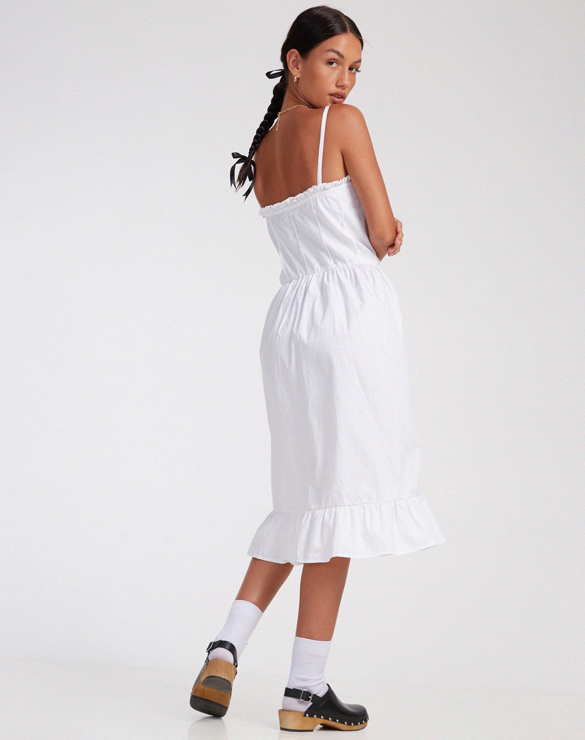 imagen de Lennox Midi Dress in Poplin White