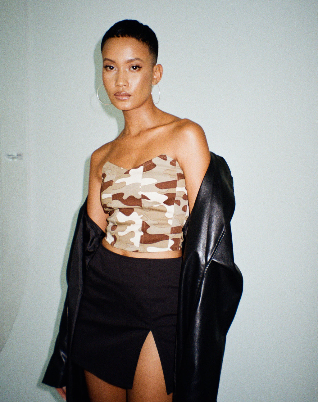 Top corsé Lenzi en camuflaje
