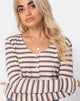 Imagen de Lesea Crop Top en canalé crema negro y fuego