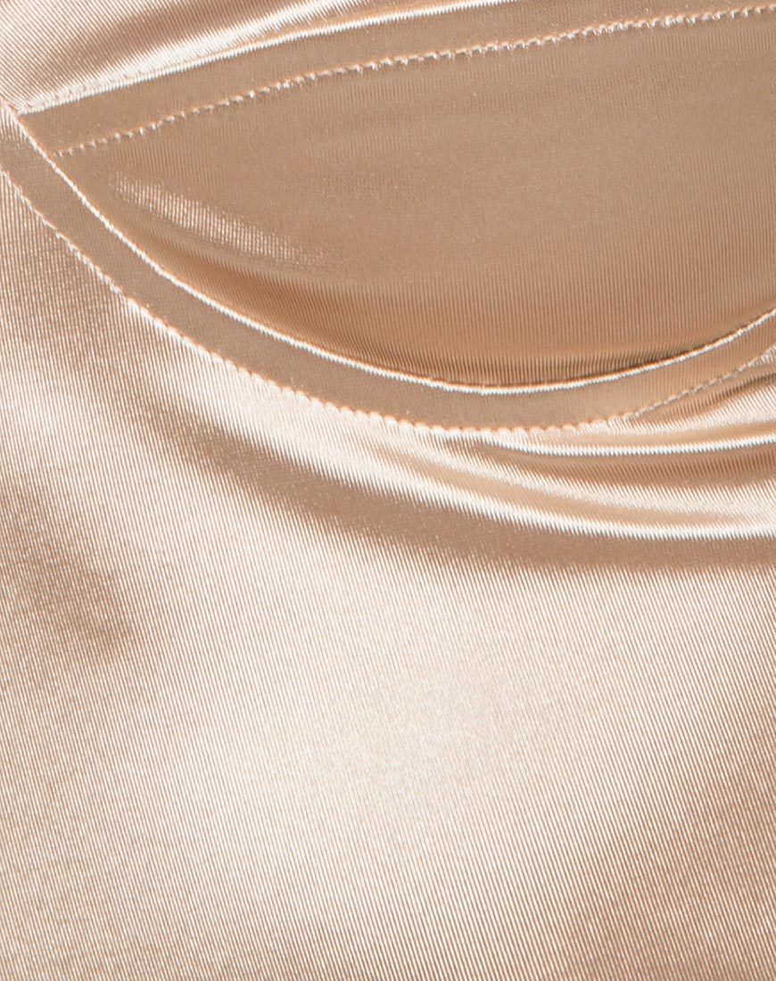 Imagen de Leta Bodycon Dress in Gold Satin