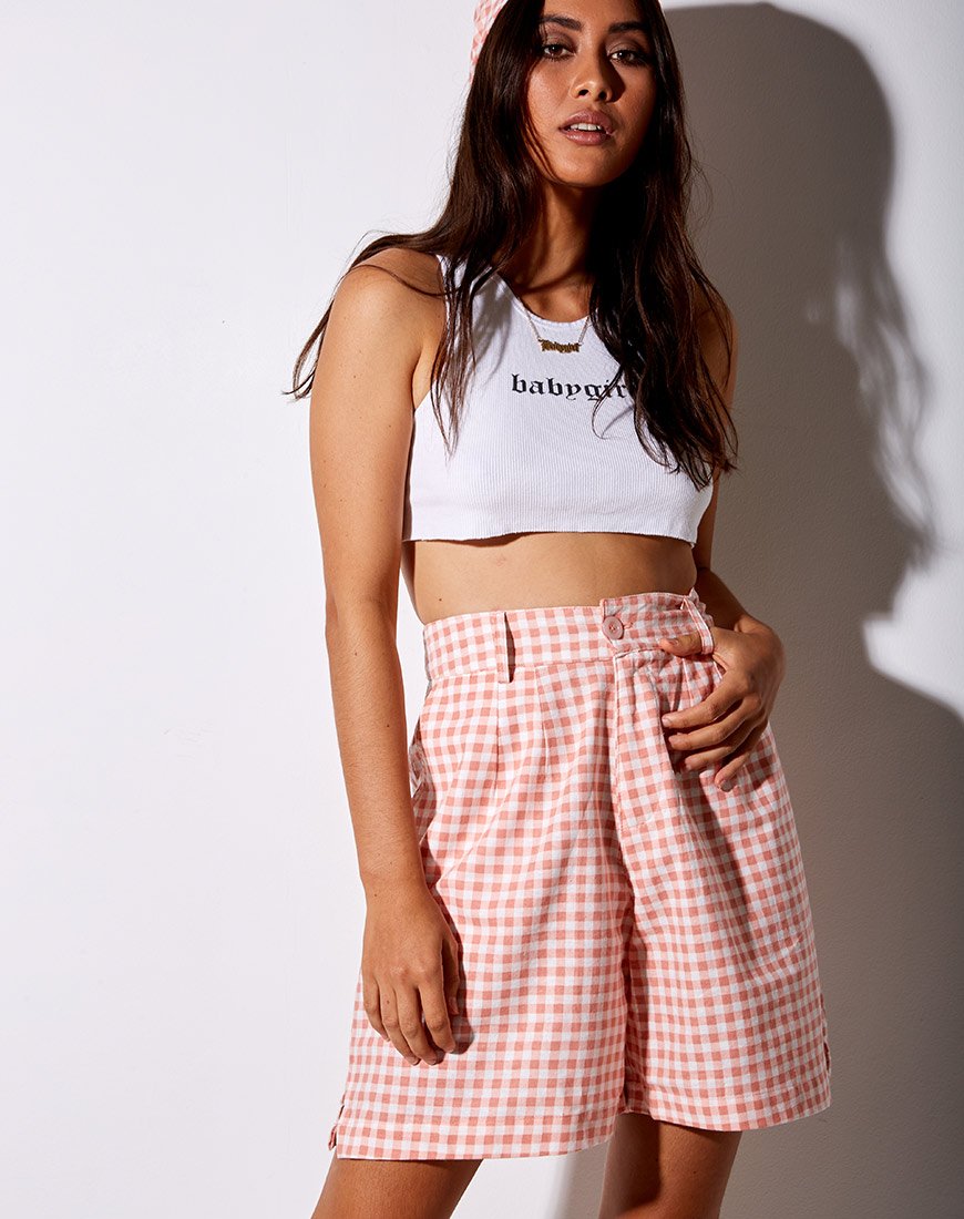 Imagen de Lexta Short en cuadros rosa