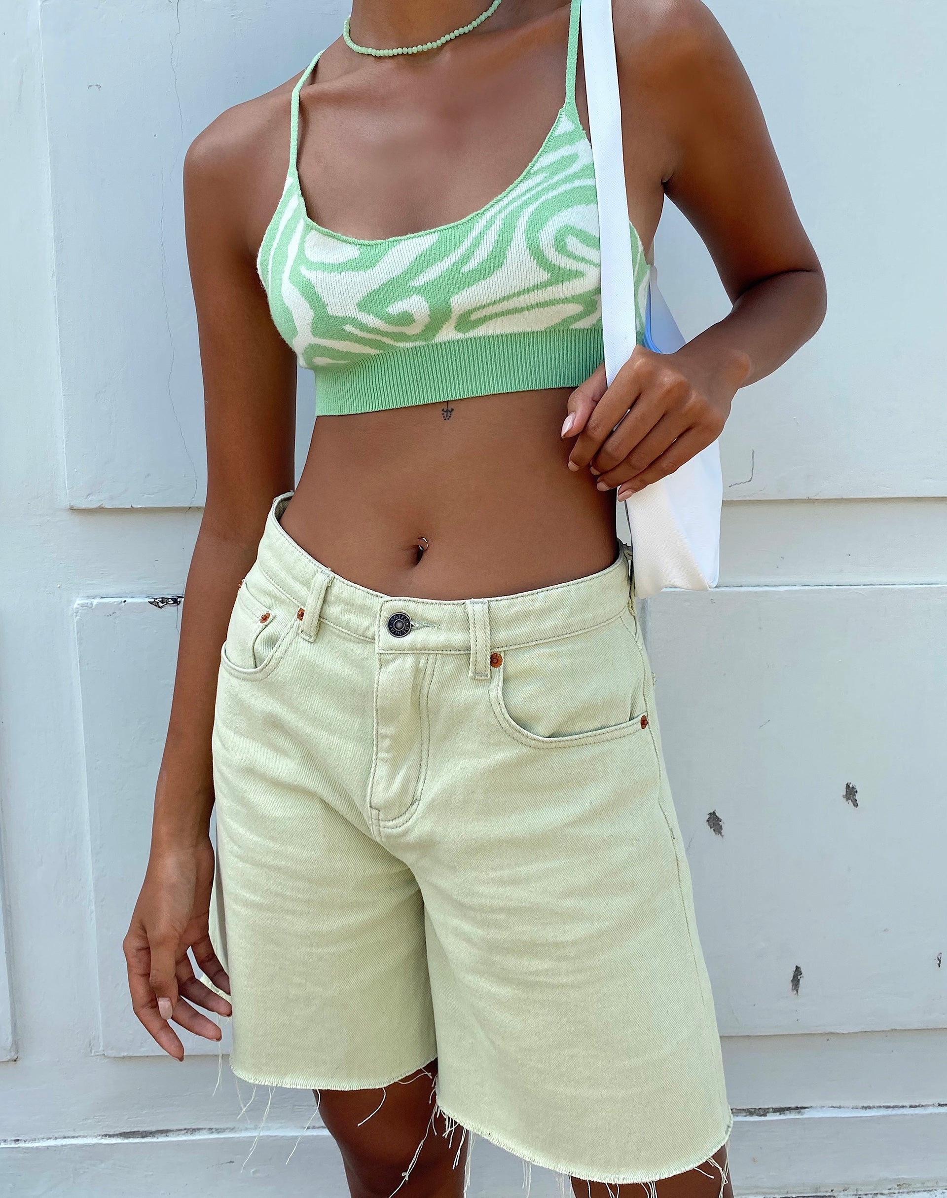 Imagen de Motel X Barbara Kristoffersen Loose Fit Denim Short en Sage
