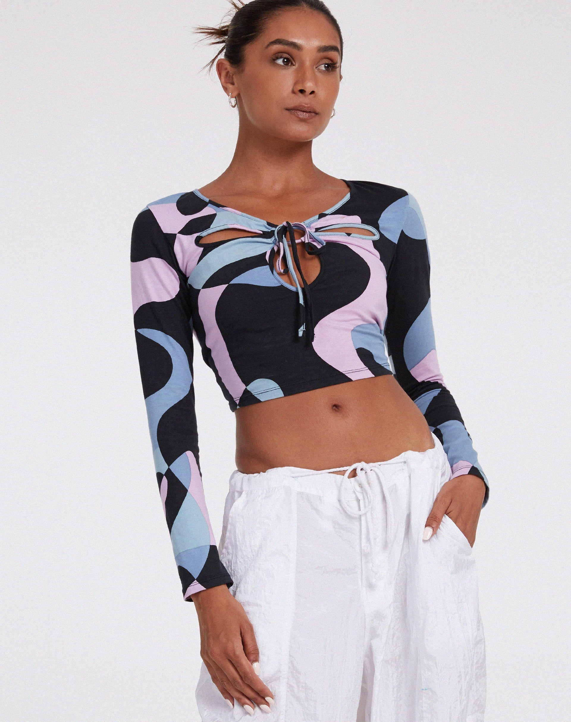 imagen de Licora Crop Top en Morado Abstracto