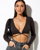 Imagen de Lieneva Crop Top en canalé Perla ennegrecida