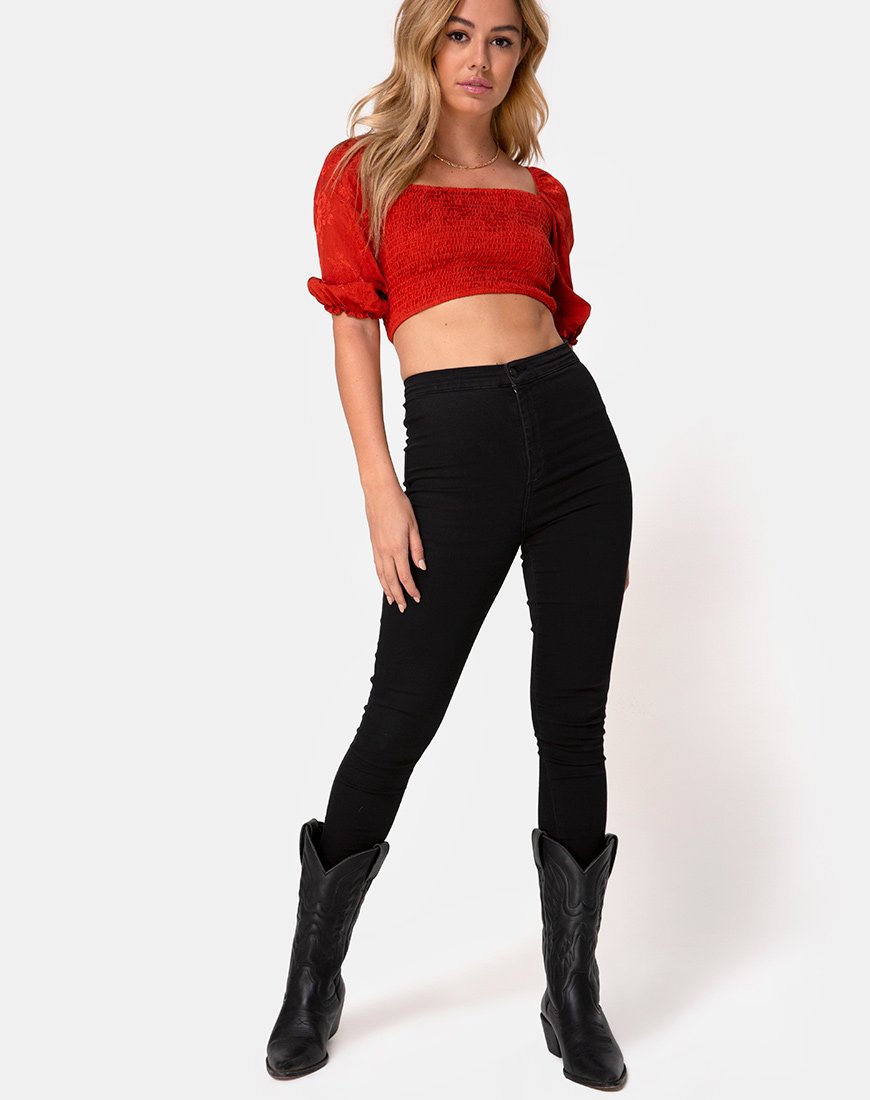 Imagen de Lilian Crop Top en satén rosa óxido