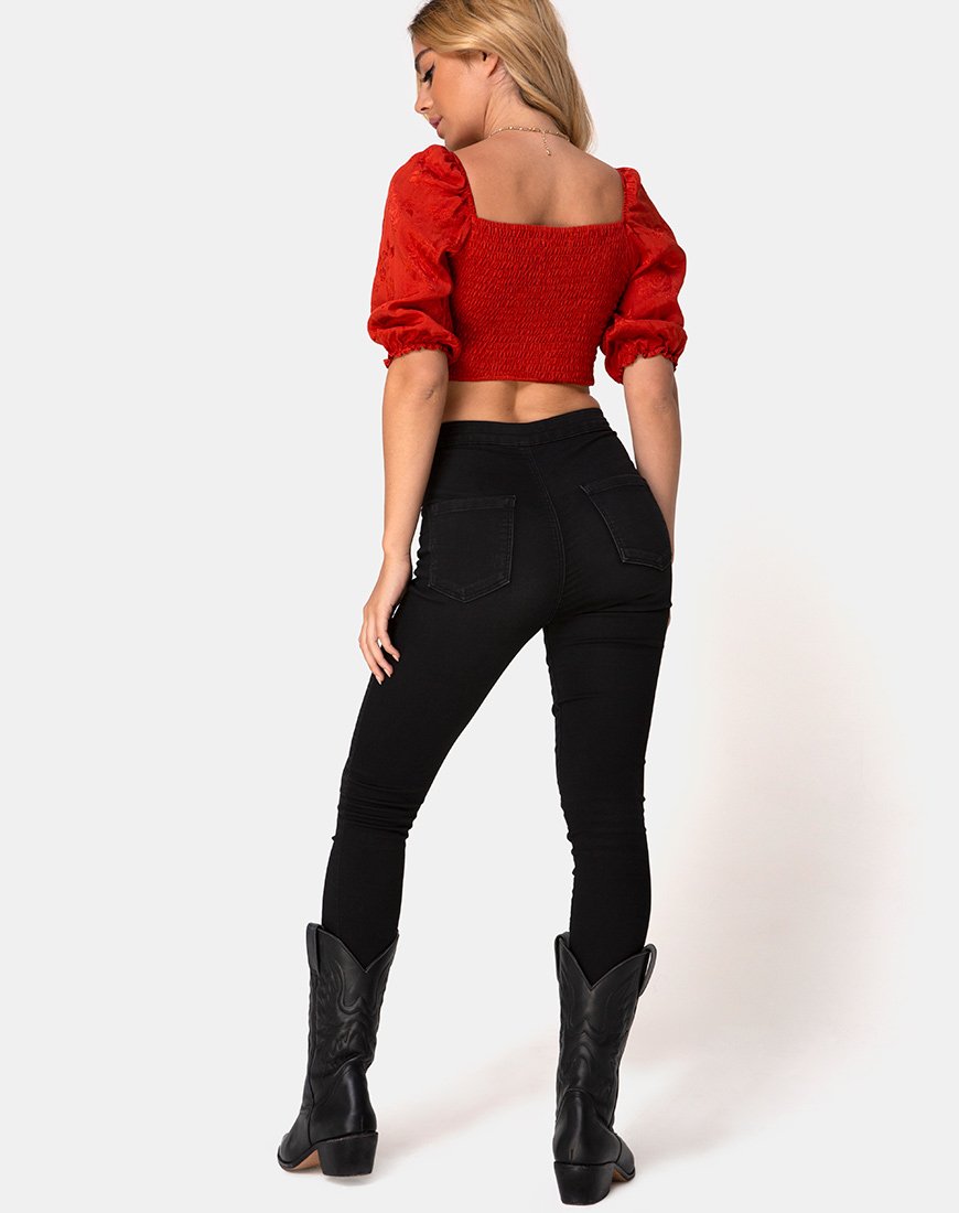 Imagen de Lilian Crop Top en satén rosa óxido