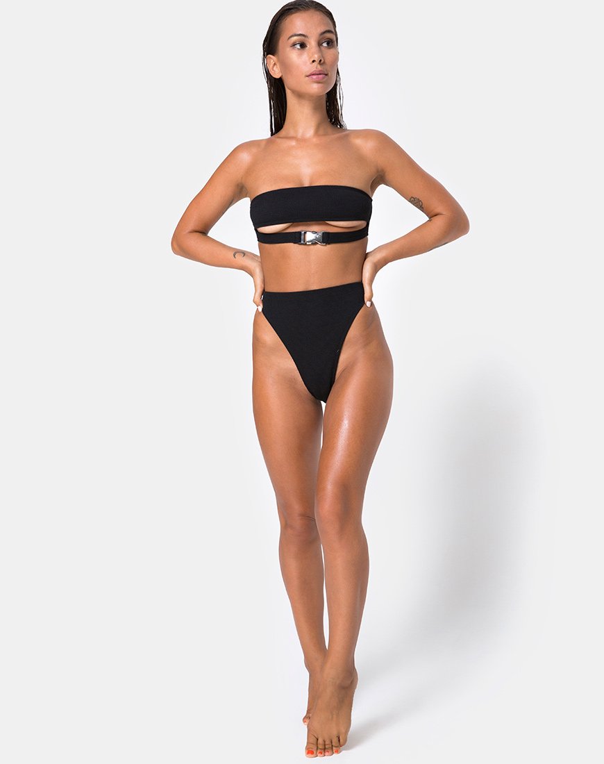 Imagen de Lin Lin Top de bikini en negro con plata Derlin